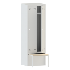 Гардеробный шкаф для одежды ШО 2С со скамейкой